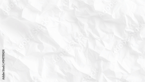 Crumpled white paper texture background with creases