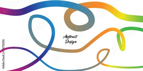 Vibrant interconnected loops with illegible text