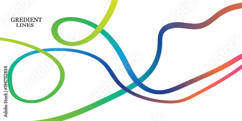 Vibrant interconnected loops with illegible text