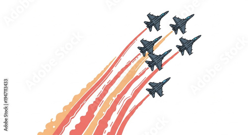 Military Jets Fly Formation.