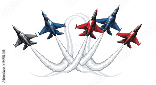 Military Jets Fly Formation.