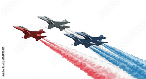 Military Jets Fly Formation.