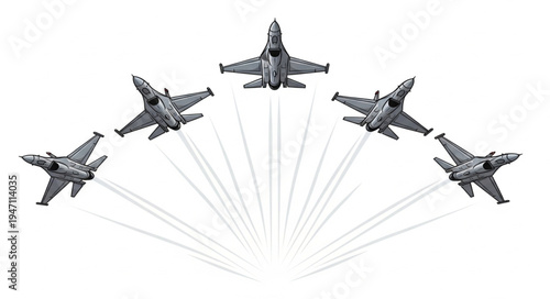 Military Jets Fly Formation.