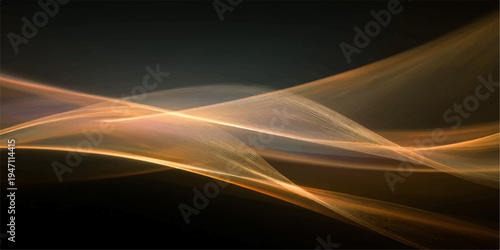 An abstract fractal background features a fast flow of glowing motion lines and waves of energy that create a vibrant highway design with night traffic light blur