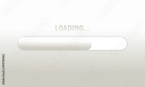 Minimal loading progress bar with soft gradient interface design. Clean rounded preloader indicator showing buffering or processing status. Simple modern UI element for websites, applications, and dig