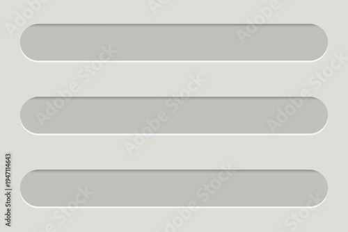 Rounded loading placeholder bars. Minimal grey skeleton screen layout for interface design. UI content placeholder element for website or application loading state.