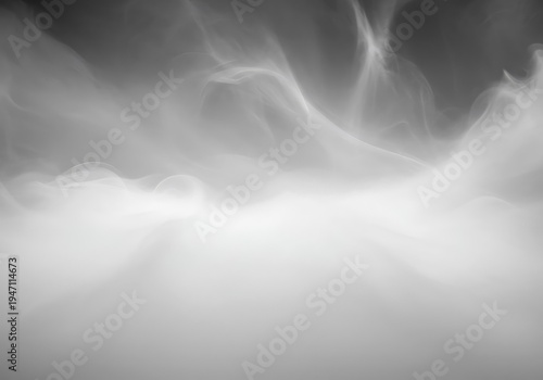 Abstract background of soft, swirling white vapor filling a vast, expansive field. Ethereal light texture provides ideal copy space and clean design, empty, wallpaper, digital