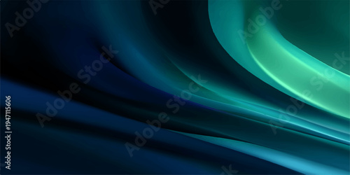 An abstract blue wave background featuring a futuristic design of glowing light lines and flowing fractal textures creates a digital motion pattern against a dark space backdrop