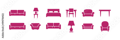 Creative furniture icon pack from Stampico.
