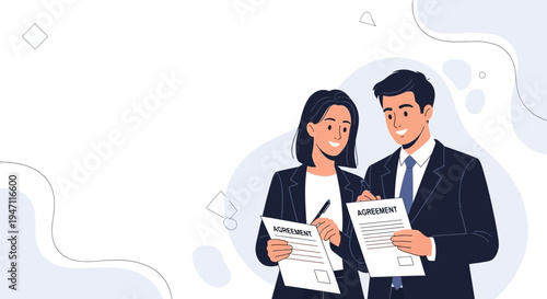 Business partners signing agreement contract, teamwork, successful deal, professional collaboration