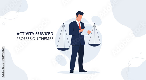 Lawyer with Scales of Justice, Professional Themes, Legal Concept