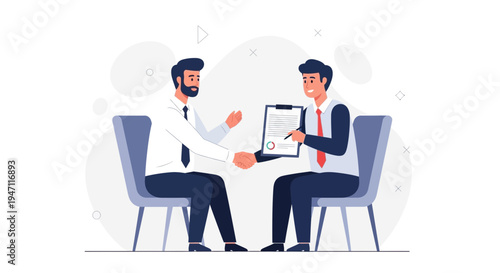 Businessmen shaking hands over contract agreement, successful deal, partnership, teamwork