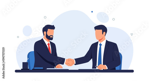 Businessmen shaking hands over a deal, partnership agreement, successful negotiation