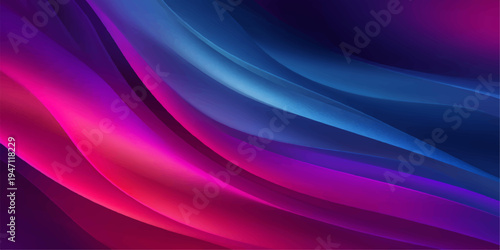 Abstract purple background featuring flowing waves of blue and pink light in a vector design with elegant curved lines and a motion energy pattern for a modern art wallpaper backdrop