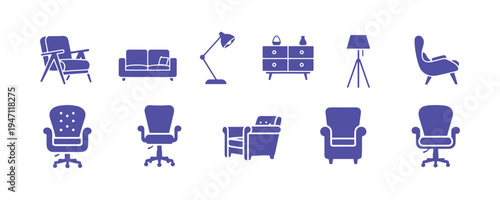 Stampico collection with various furniture symbols.