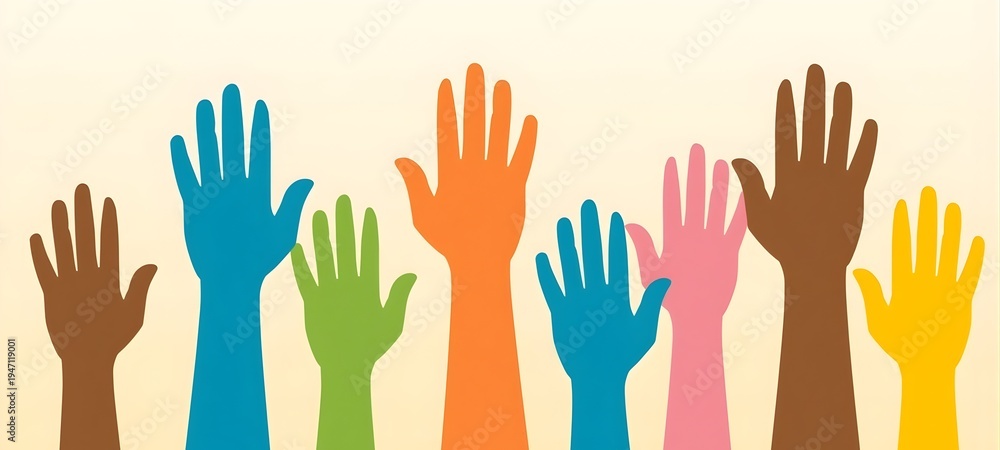 Fototapeta premium Diversity Inclusion and Equality Concept with Colorful Paper People Silhouettes Supported by Human Hands on White Background