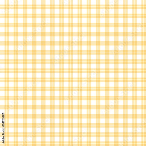 Seamless yellow and white checkered pattern. Bright sunny gingham plaid background for summer crafts, fabric, and wallpaper. Cheerful lemon picnic tablecloth design.