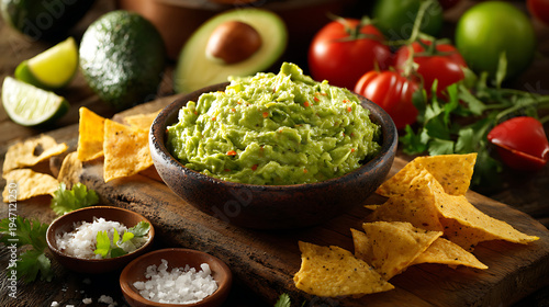 Freshly prepared guacamole served with assorted dips and tortilla chips