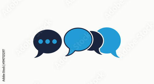 Speech bubble icons representing conversation, dialogue, and online chat communication