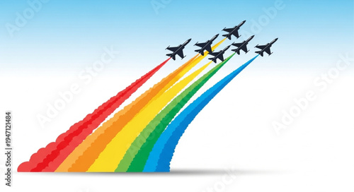 Military jets fly in formation.