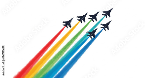 Military jets fly in formation.