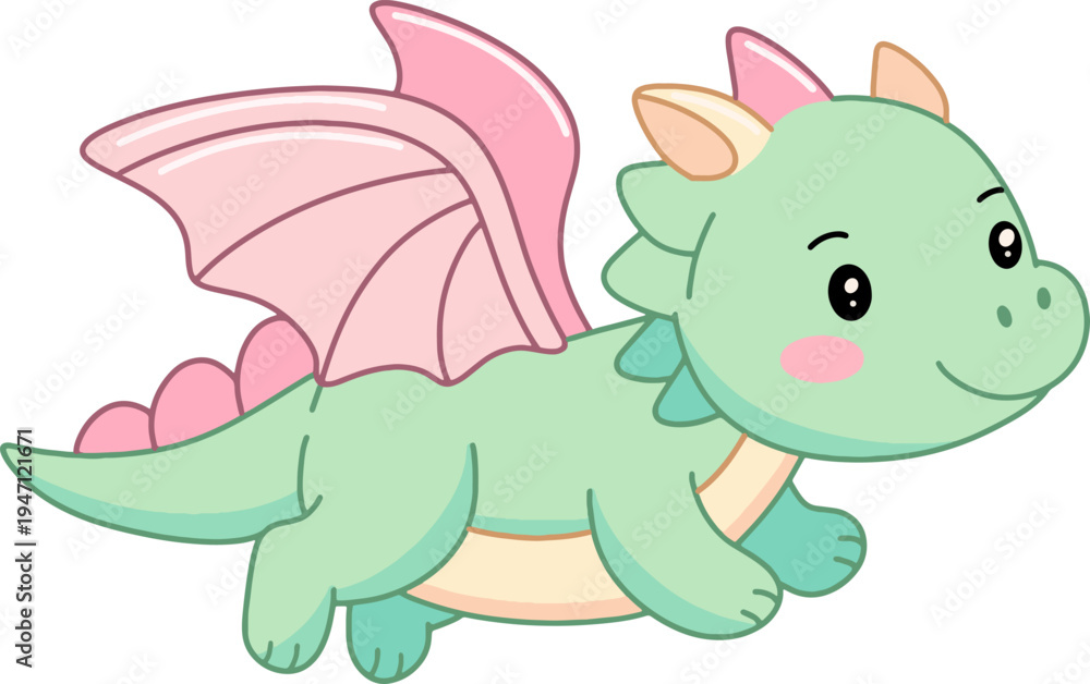 Obraz premium Cute Baby Dragon Fantasy Character