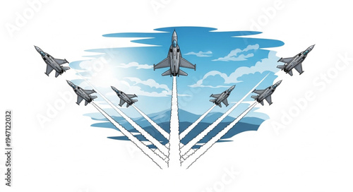 Military Jets Fly Formation.