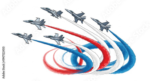 Military Jets Fly Formation.