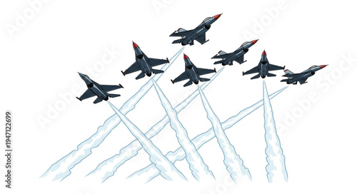Military Jets Fly Formation.