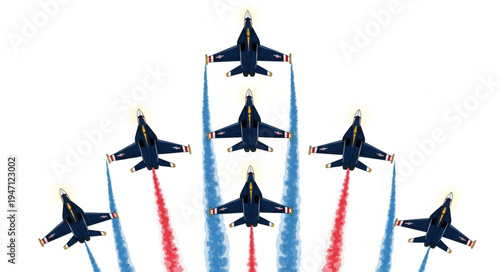 Military Jets Fly Formation Aerial.