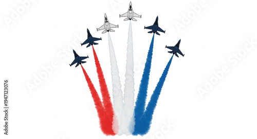 Military Jets Fly Formation Aerobatics.
