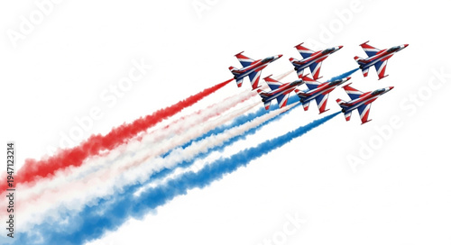 Military Jets Fly Formation Aerobatics.