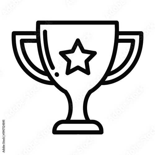 Trophy cup with star symbol on front