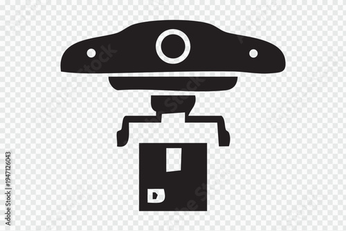 Black and white image of a ufo like object over a light switch