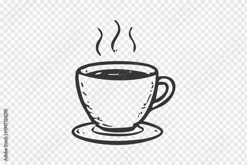 A steaming hot cup of coffee on a saucer