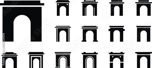 Architectural arch elements in various sizes and configurations