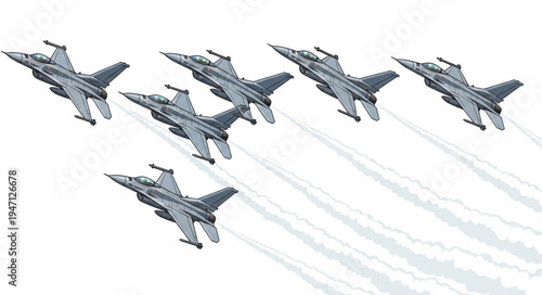 Military Jets Flying Formation.