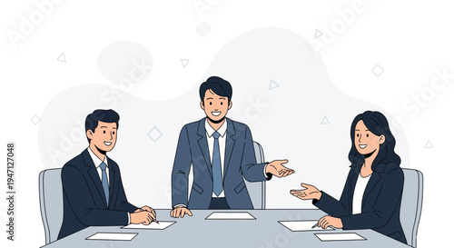 Business Meeting: Team Collaboration and Discussion in Office