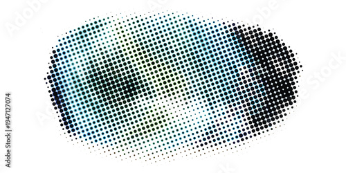 Abstract Halftone Dot Pattern with Blue and Green Tones.