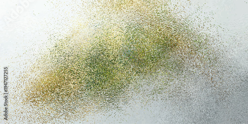 Close-up of green and yellow mold spores on a white surface.