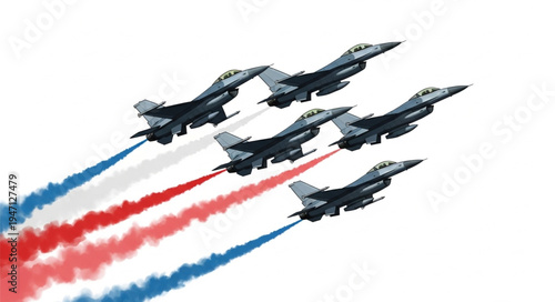 Military jets flying in formation.