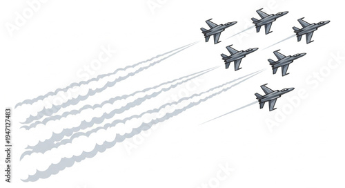Military jets flying in formation.