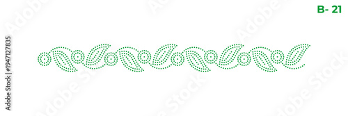 Rhinestone hotfix repeating paisley shapes and small circles, ideal for saree, ladies' suit, design for laser cutting, 2.2 mm hole size 6 ss.