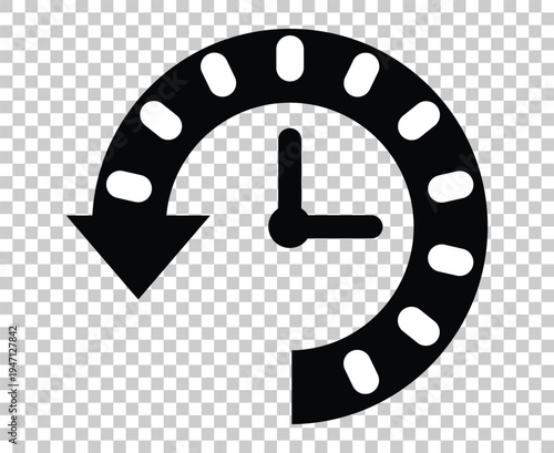 Circular countdown timer arrow progress loop vector illustration flat design