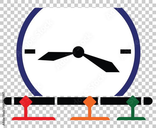 Dartboard with three colorful darts hitting target flat design vector illustration