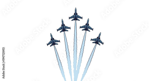 Military Jets Flying Formation.
