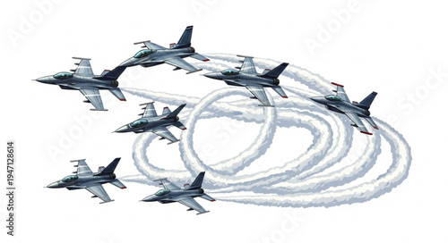 Military Jets Flying Formation.