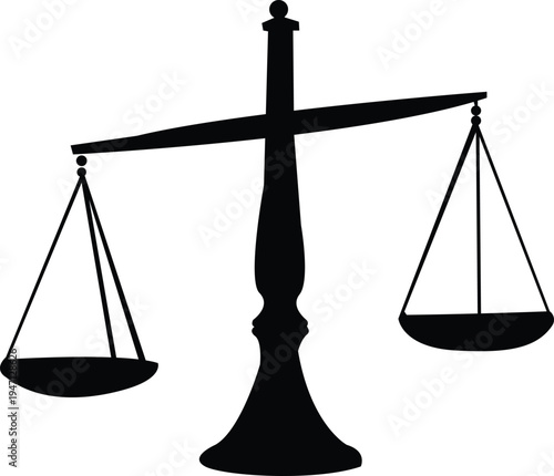 Silhouette of unbalanced scales of justice symbolizing legal proceedings and fairness