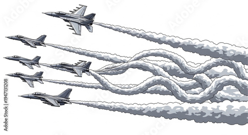 Military Jets Flying in Formation.