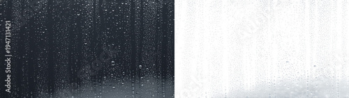 Bild auf Leinwand Water drops rainy window humidity fog dew wetglass surface overlay PNG transpare